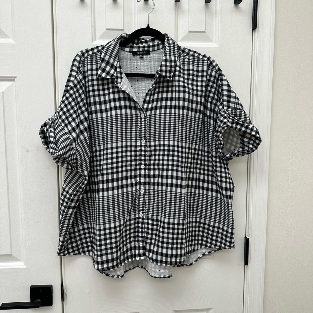 Madewell Black and white checked shirt